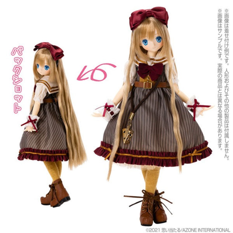 1/6 Komorebimori’s Clothing Shop PNXS “Innocent Ribbon Sailor One-piece Dress” Set Bordeaux x Gray Stripe (DOLL ACCESSORY)