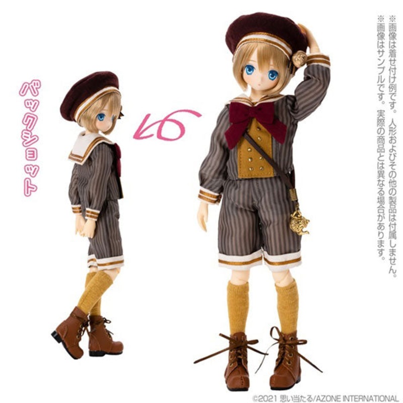 1/6 Komorebimori’s Clothing Shop PNXS “Innocent Sailor & Half Pants” Set Bordeaux x Gray Stripe (DOLL ACCESSORY)