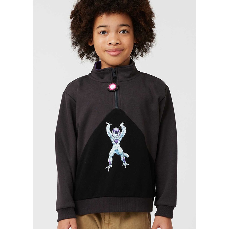 Dragon Ball Z Graniph Collection Collaboration Clothing – Frieza VS Super Saiyan Kids fleece half zip sweatshirt