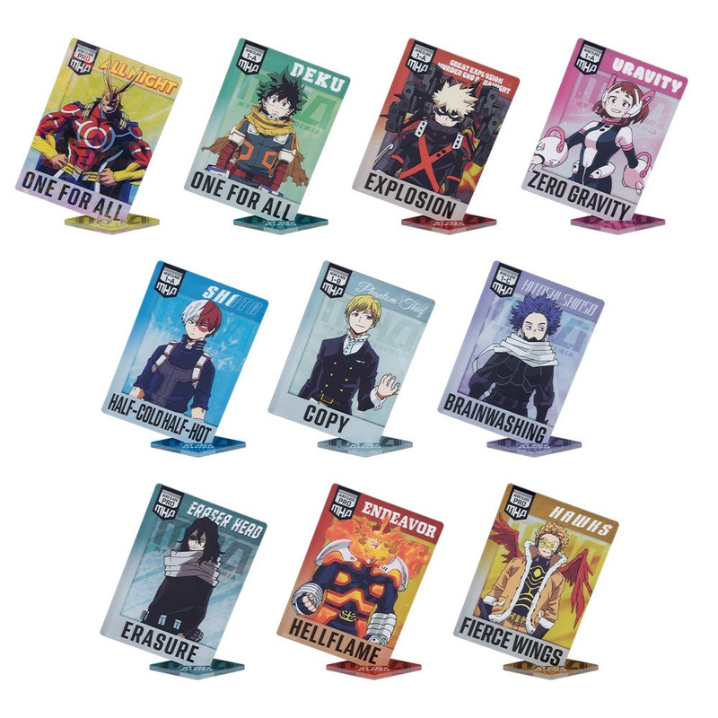 ICHIBAN KUJI MY HERO ACADEMIA – CONTINUOUS STAR – F PRIZE – Card-shaped acrylic stand Complete Set 10 Types