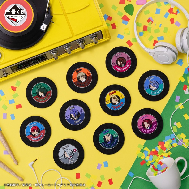 ICHIBAN KUJI MY HERO ACADEMIA – CULTURAL FESTIVAL!! – J PRIZE – RECORD DESIGN RUBBER COASTER Complete Set 10 Types