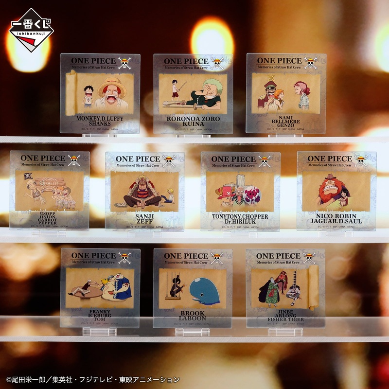 ICHIBAN KUJI ONE PIECE ROAD TO DAWN – THE PATH TO ADVENTURE – G PRIZE – ACRYLIC STAND Complete Set 10 Types
