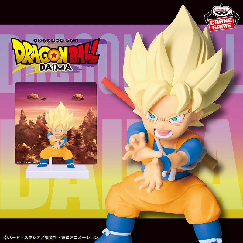DRAGON BALL DAIMA –  Super Saiyan Son Goku (mini) figure with panel
