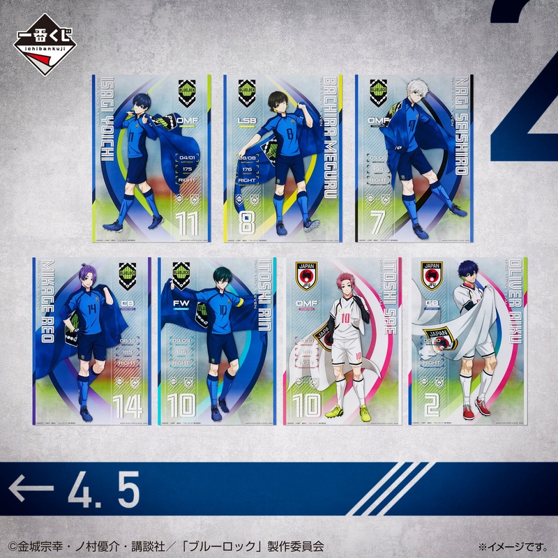 ICHIBAN KUJI BLUE LOCK CHAIN OF ENTHUSIASM – H PRIZE CLEAR POSTER – COMPLETE SET OF 7 TYPES