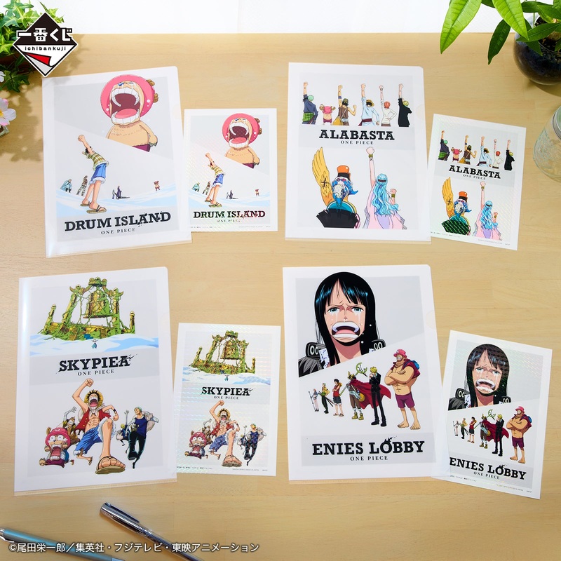 ICHIBAN KUJI ONE PIECE – THE GREATEST BATTLE – TO THE GREAT ROUTE – I PRIZE – BUNDLE CLEAR FILE / STICKER – COMPLETE SET OF 10