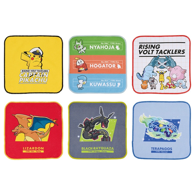 ICHIBAN KUJI ANIME POKEMON – H PRIZE TOWEL COLLECTION – COMPLETE SET OF 6 TYPES