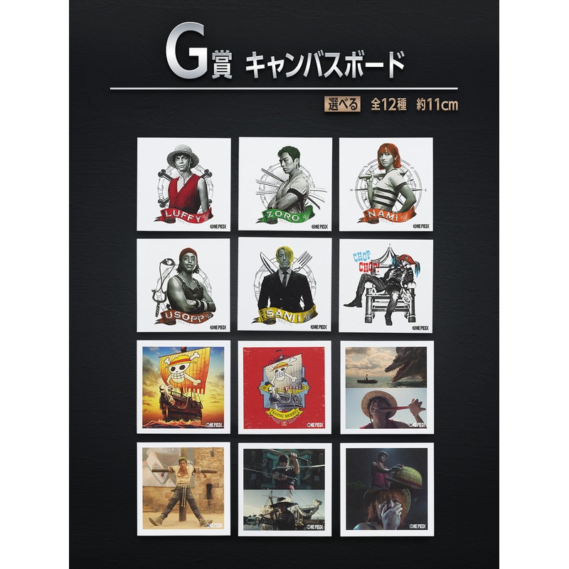 ICHIBAN KUJI ONE PIECE – A NETFLIX SERIES: ONE PIECE – G PRIZE – CANVAS BOARD Complete Set 12 Types
