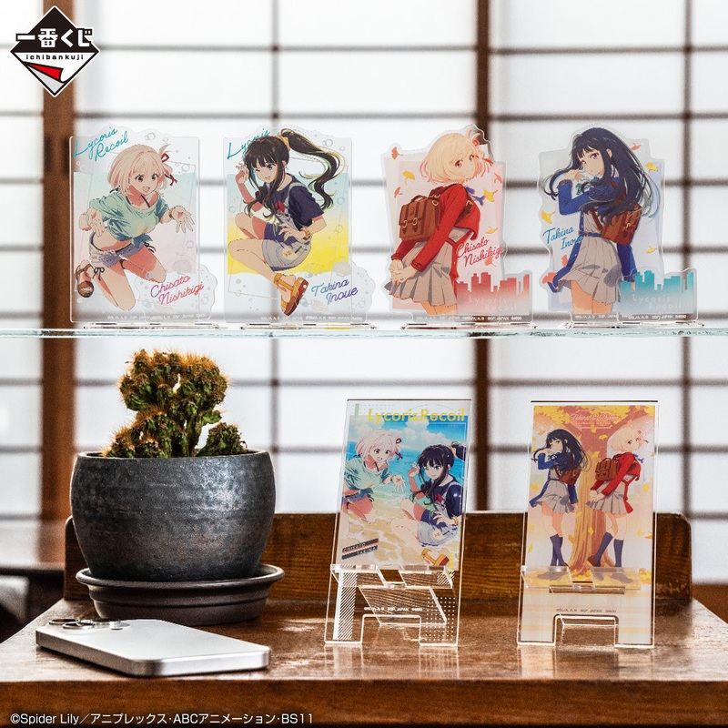 ICHIBAN KUJI LYCORIS RECOIL 3RD EDITION – E PRIZE ACRYLIC STAND ASSORTMENT COMPLETE SET OF 6 TYPES
