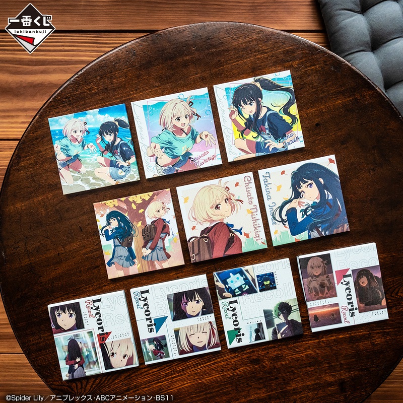 ICHIBAN KUJI LYCORIS RECOIL 3RD EDITION – G PRIZE CANVAS BOARD COMPLETE SET OF 10 TYPES
