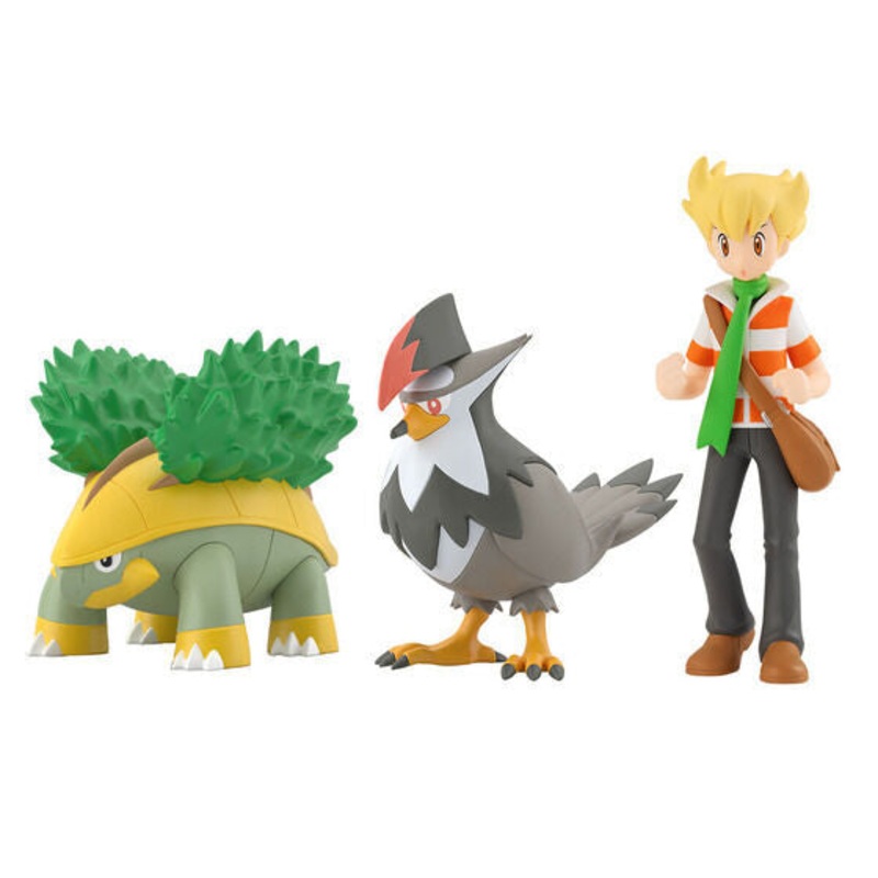 Pokemon Scale World – Sinnoh Region Barry, Grotle, and Staraptor