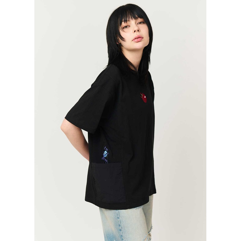 Death Note Graniph – Potato chips Side pocket big silhouette T-shirt